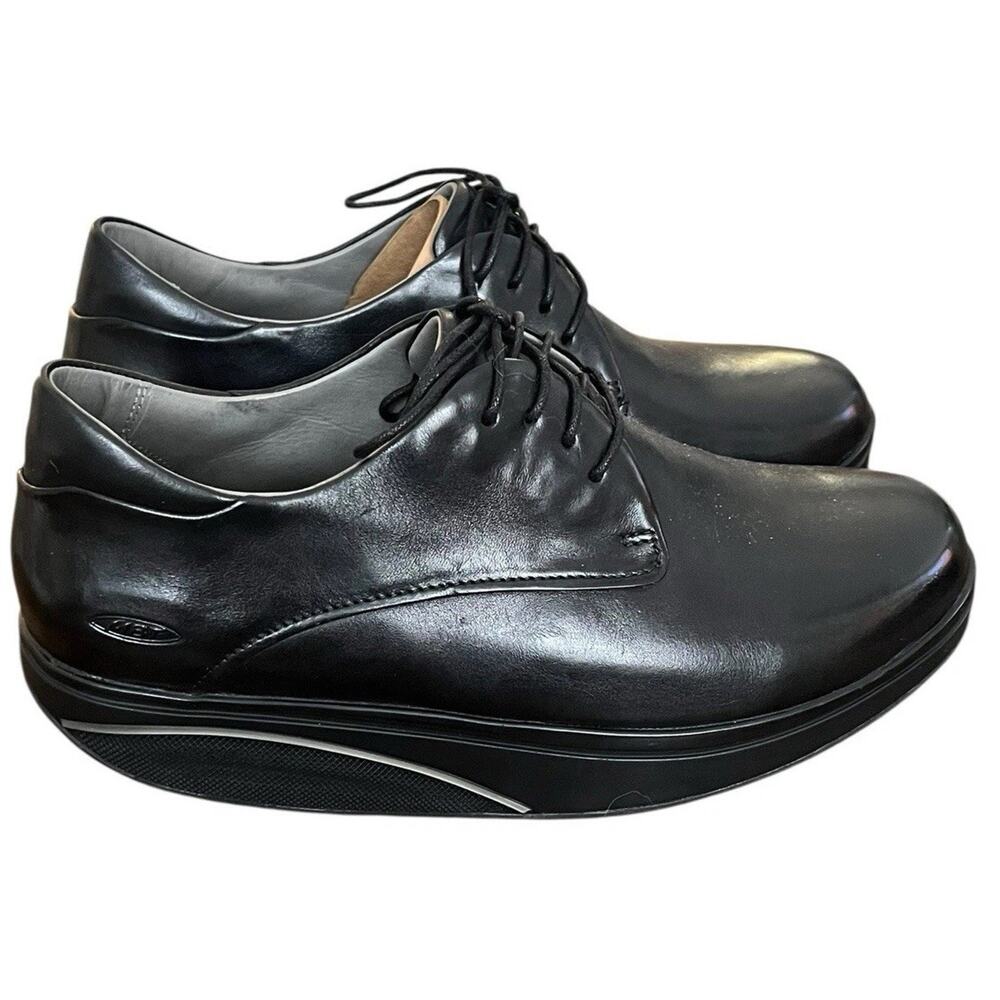 MBT Bosi Oxford Men’s Size 8.5 Black Coffee Leather Rocker Sole Shoe Lace Up NEW
